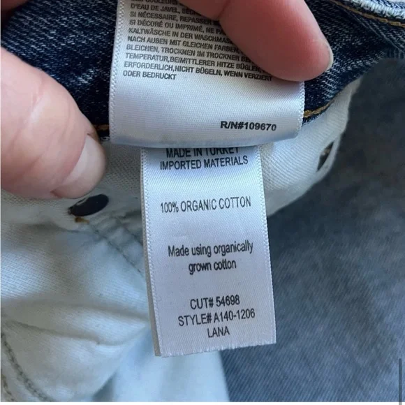 Agolde Lana Distressed Straight-Leg Jeans Backdrop Blue size 28 - Picture 13 of 16